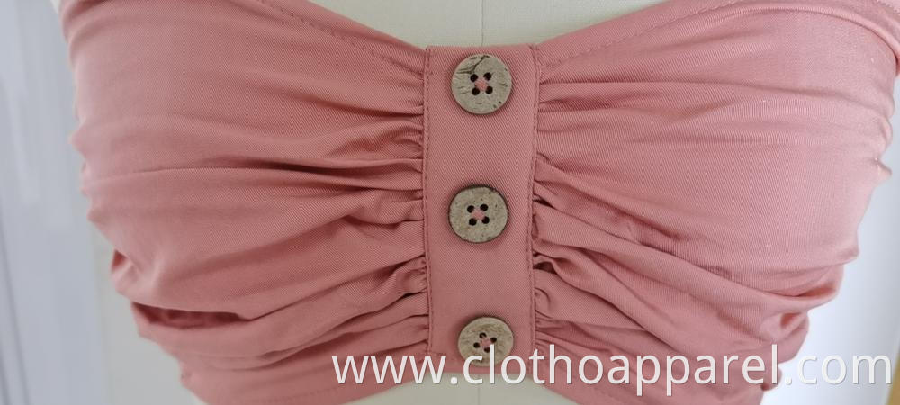 Women's Pink Underwear With Pleated Buttons